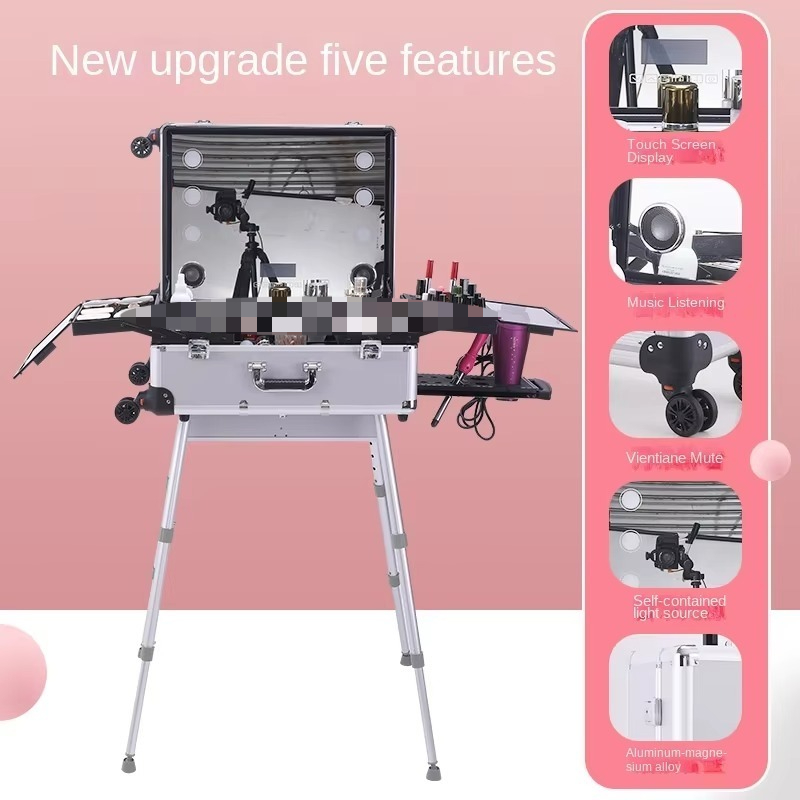 Алюминиевый чемодан-тележка Bl – обзор и цена Beauty Makeup Trolley