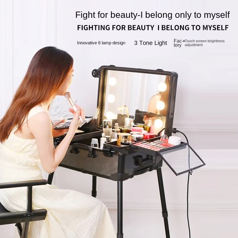 Алюминиевый чемодан-тележка Bl – обзор и цена Beauty Makeup Trolley