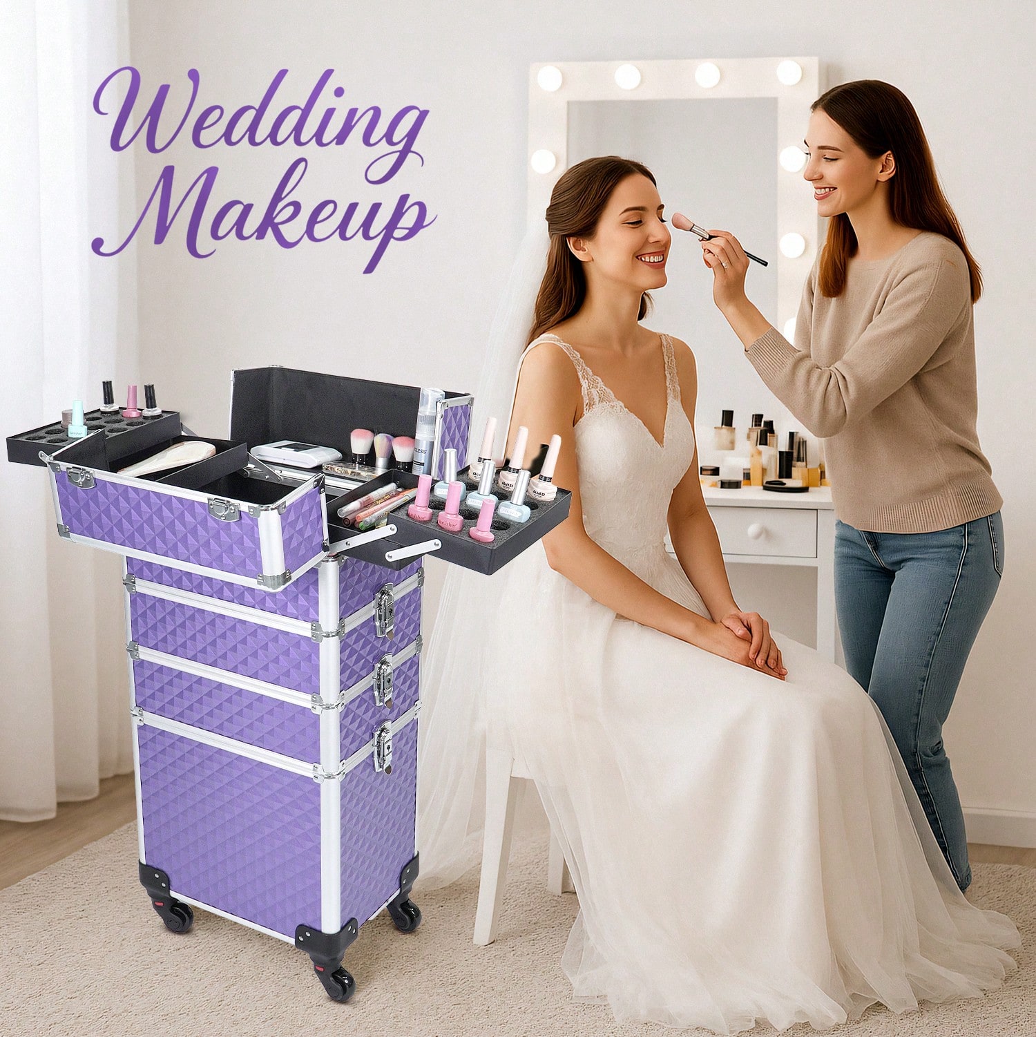 Косметический чемодан-тележка  – обзор и цена Beauty Makeup Trolley